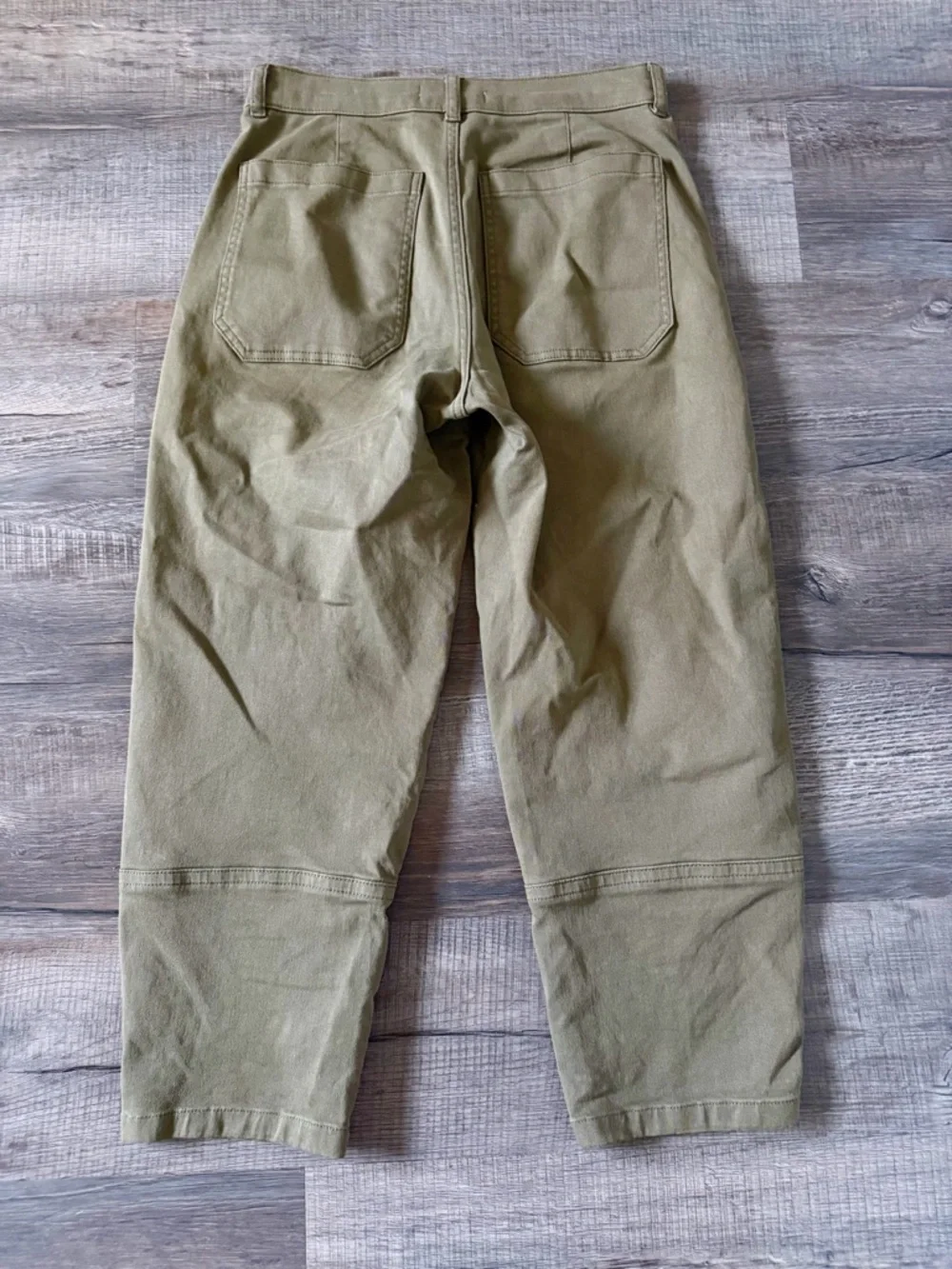 Everlane Utility Barrel Pants Olive Green 6 High Rise Cropped Organic Cotton - Picture 7 of 7